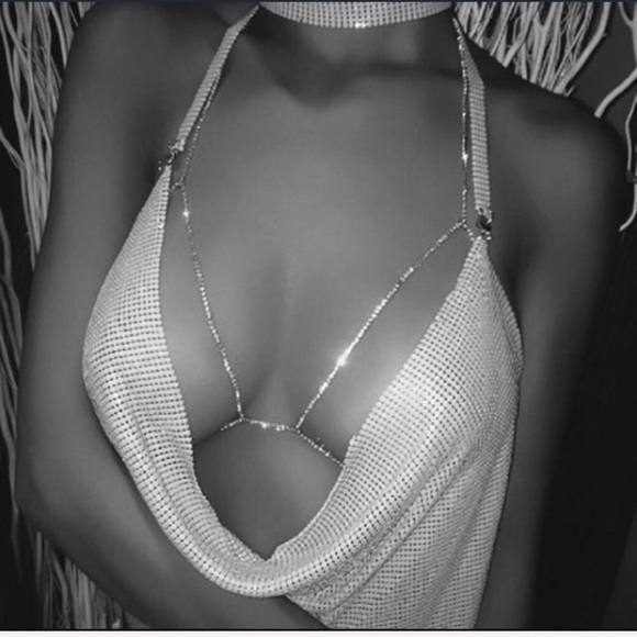 Crystal Rhinestone Bra Harness - Picture 3 of 6